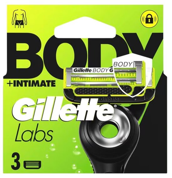 Gillette Labs Intieme body-scheermesjes – 3 stuks