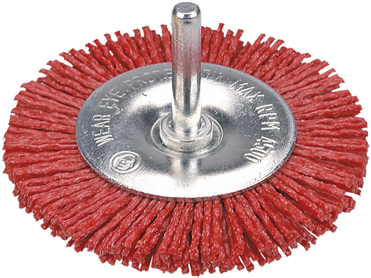 Verto - Schuurschijfborstel - 75 mm - Nylonhaartjes - Metaal en Hout