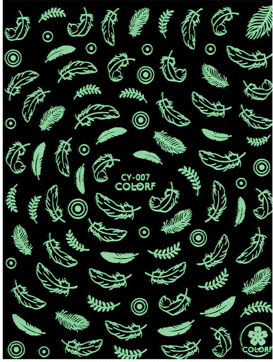 Allepaznokcie Colorf CY-007 - Nagelstickers - Zelfklevend - Glow in UV