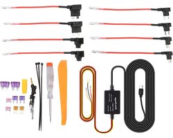 Auto Dash Cam Hardwire Kit 12V-28V Naar 5V USB Adapter - Oververhittingsbeveiliging - Voor Mirror Cam Navigator