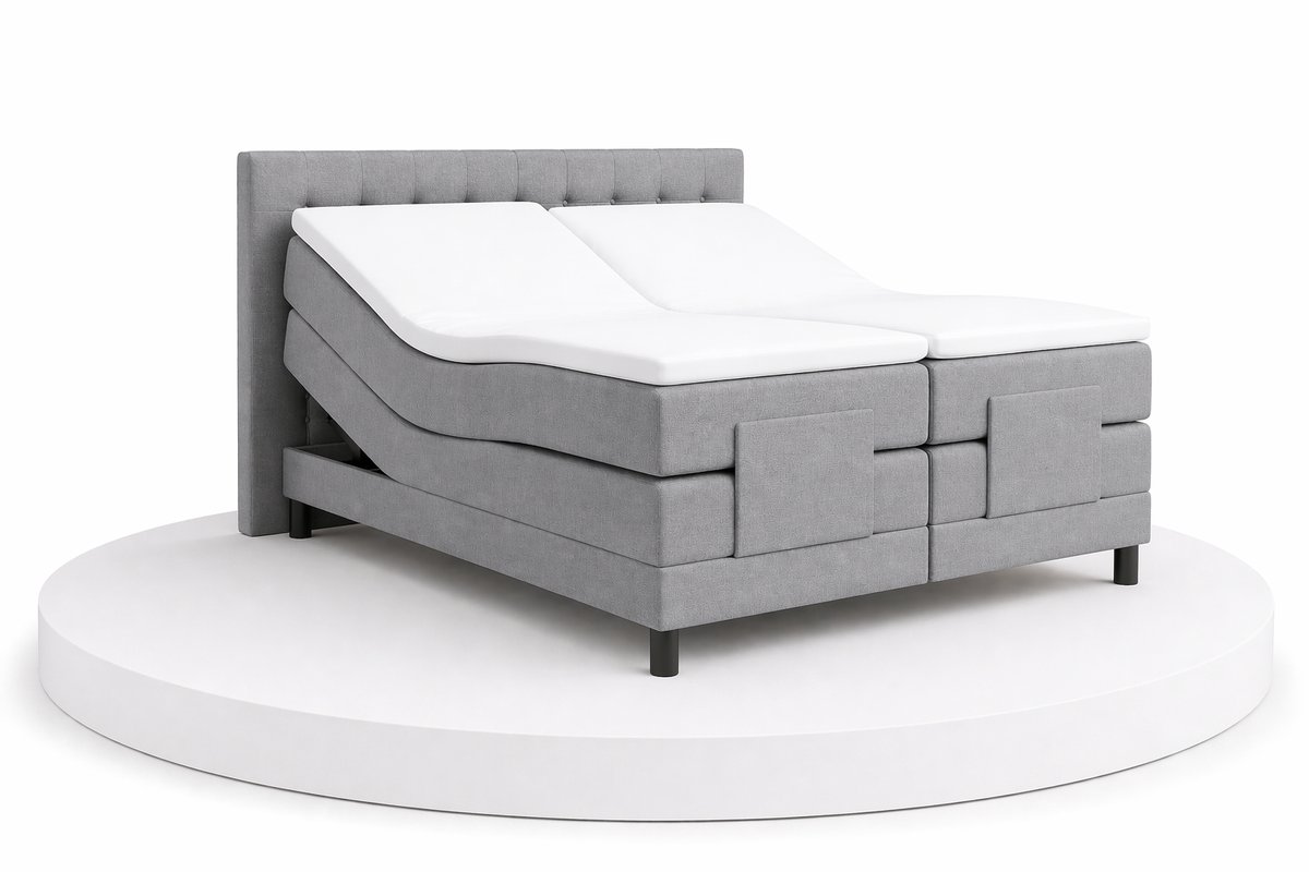 Elektrische Boxspring ErgoLux - 200x220 Compleet - Grijs - BalBedden