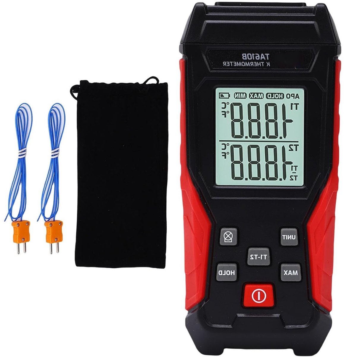 Digitale K-type Thermometer voor Hoge Precisie - Industrieel Temperatuurmeetapparaat met Verlicht LCD Scherm voor HVAC, Automotive en Voedselverwerking