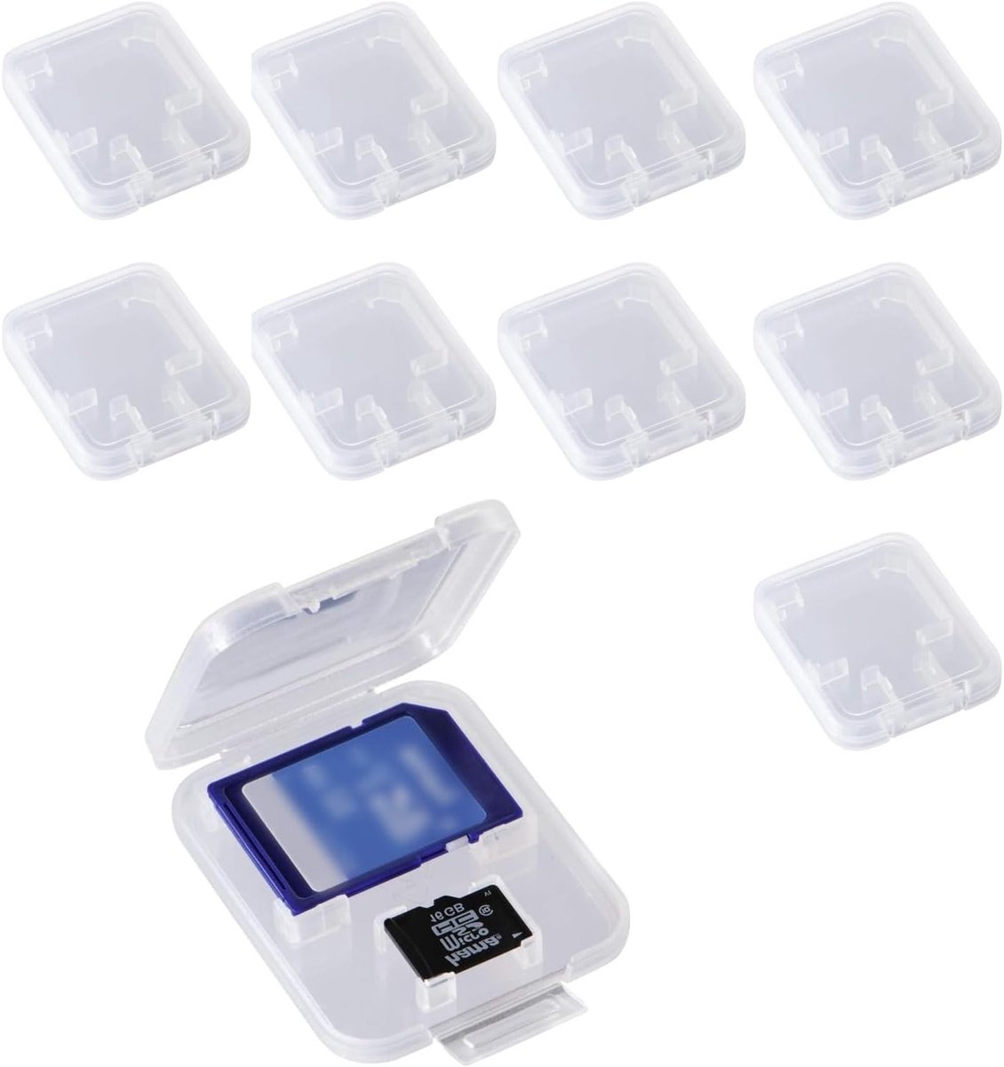 Set van 10 SD Kaart Houder, TF Kaart Case, Opslagoplossing voor Geheugenkaarten en Accessoires