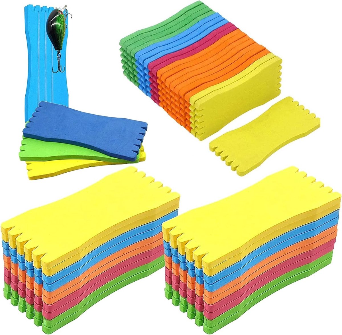 40 Stuks Vissershulpmiddelen, Lichte Foam Haaklengte Winder voor Visserslijnen en Vissenhaken, Comfortabel en Handig voor Vissen