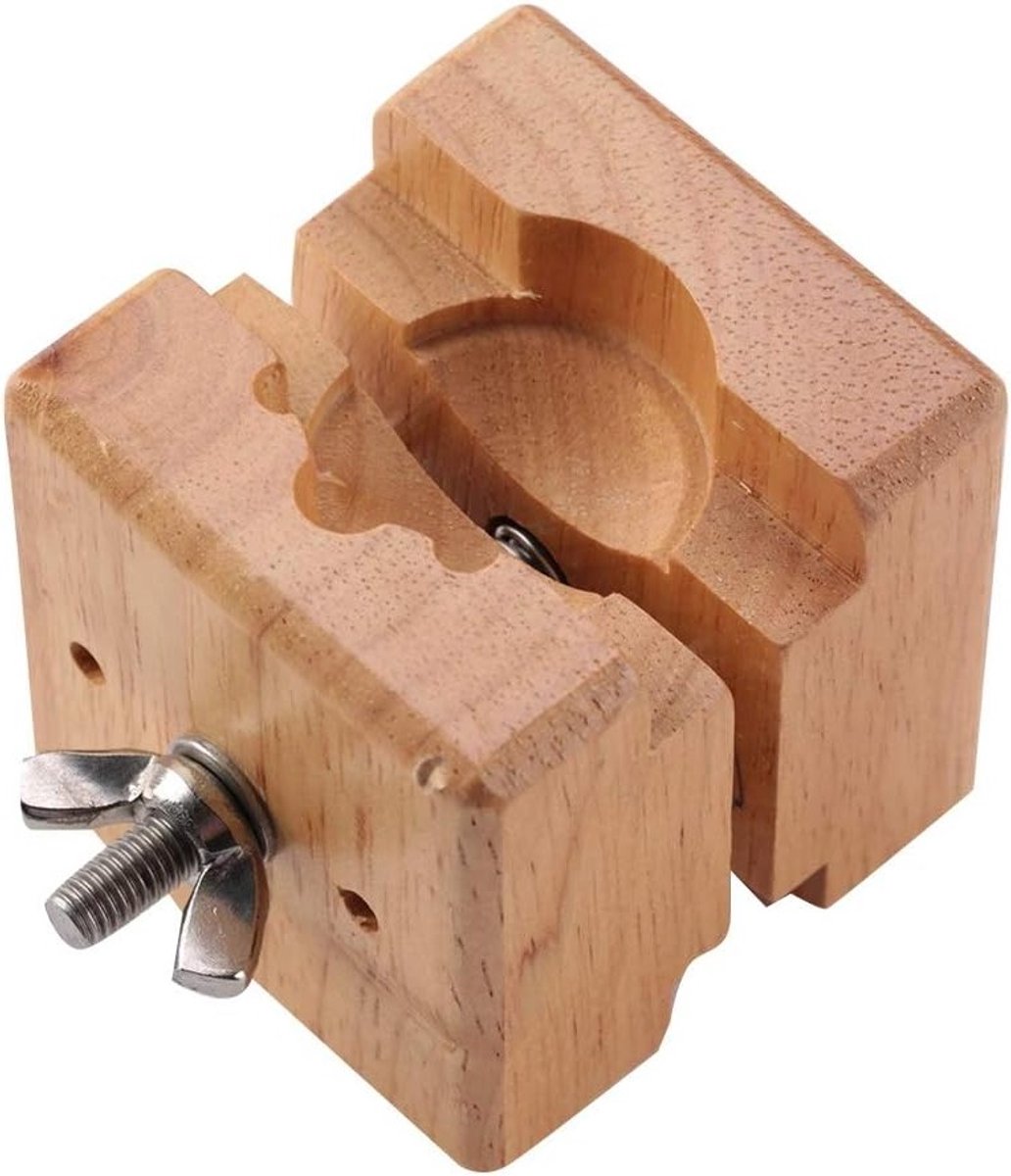 Professionele Houten Horlogehouder met Klem voor Reparatie, Beweging en Werkplaats Gereedschap