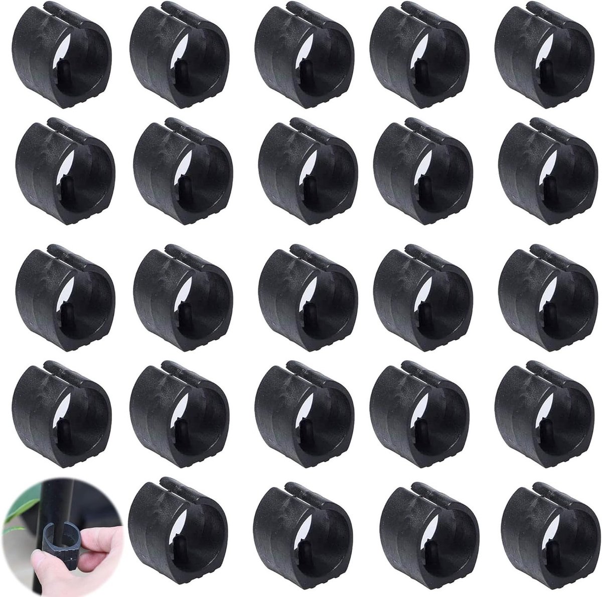 Plastic stoel buisklem glijdt tubing caps cover U-vormige meubels voeten pads vloerbeschermer - zwart - ronde buizen - 24 stuks (25 mm) Vloerbeschermer