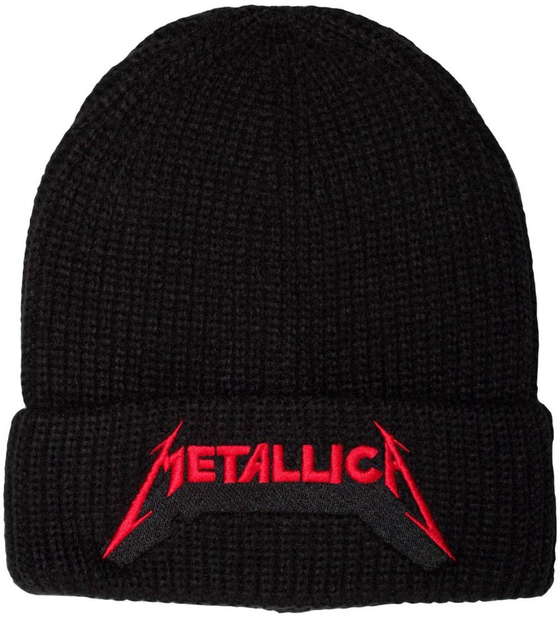 Metallica - Red Logo Shadow Beanie Muts - Zwart