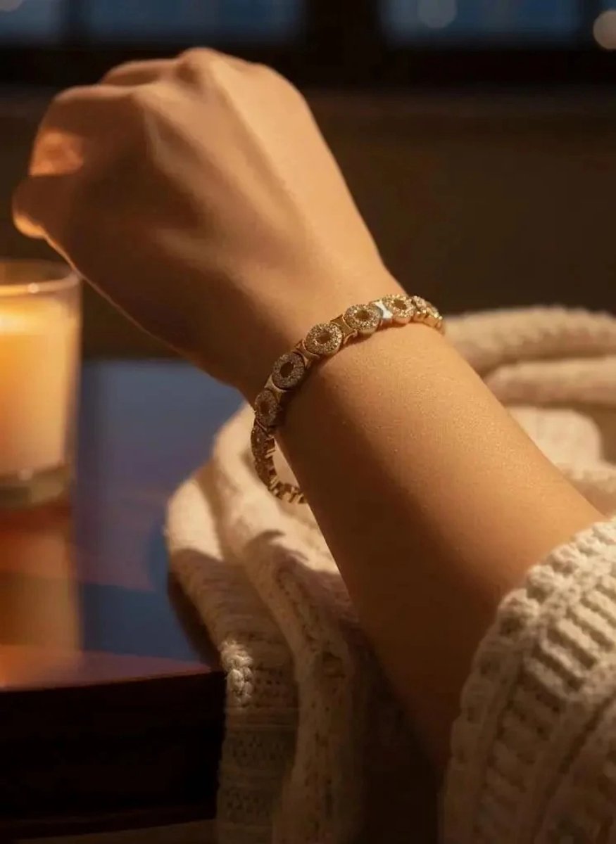 Dorvina 14K Verguld Goudkleurig VIP Verkleurt Niet Zirkonia Ster Staal Dames Armband