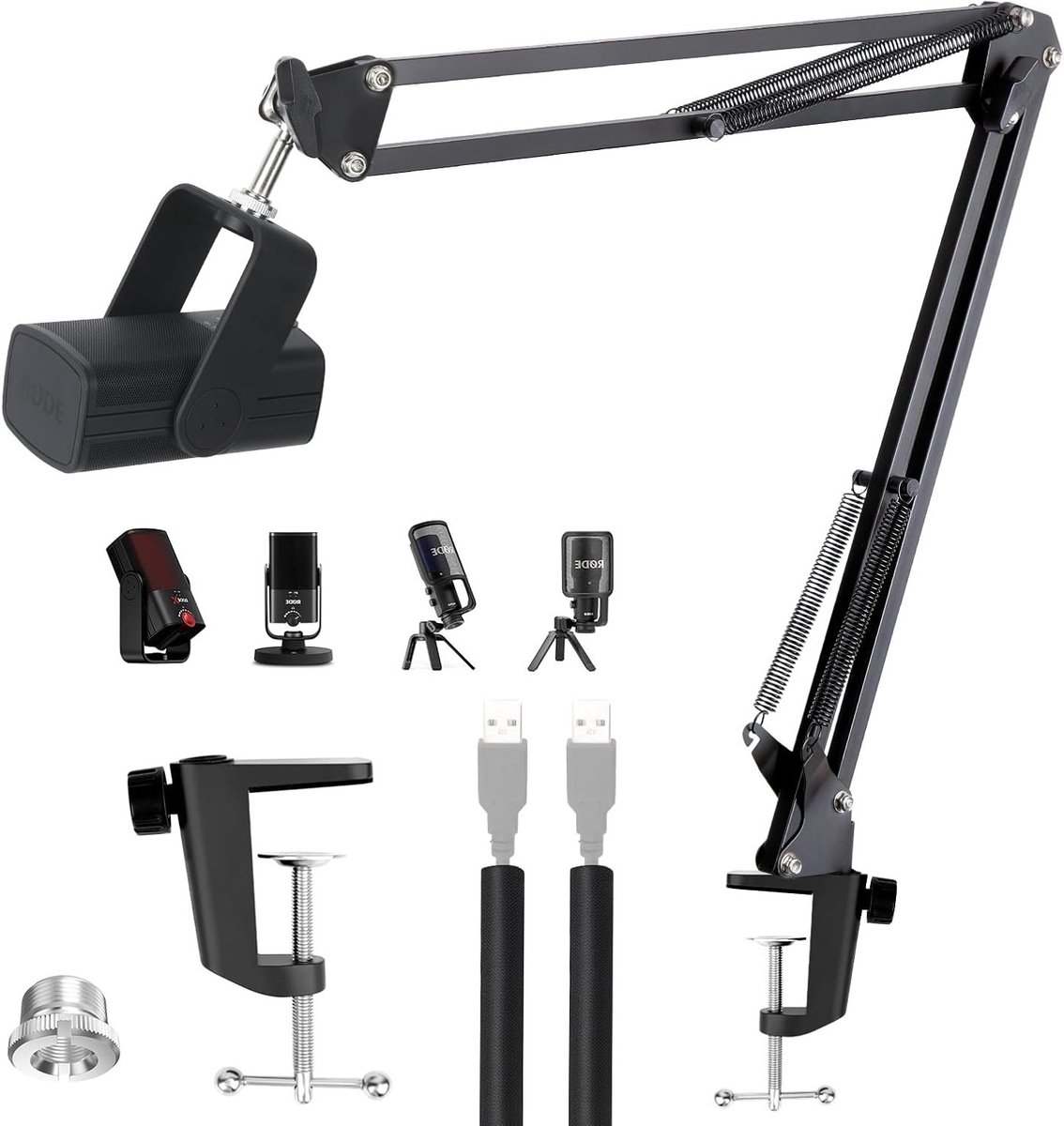 Verstelbare Microfoonhouder met Microfoonarm – Microfoonstandaard voor Streaming en Gaming, Geschikt voor Mini Microfoons en Accessoires