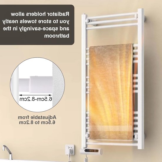 Radiatorbeugels Set van 6 - Console voor Badkamer Radiatoren, Handdoekhouder en Steun voor Rechte en Gebogen Radiatoren (Wit) — afbeelding 3