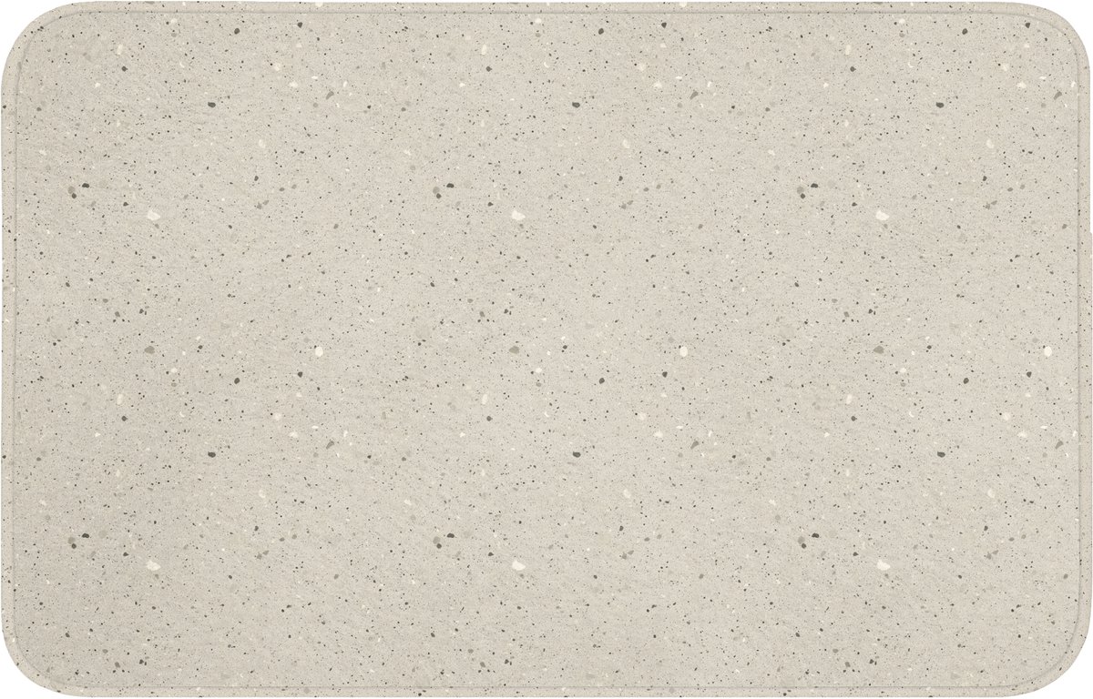 WC mat 80x50 cm - Antislip - Lichtbeige - Terrazzo - Grijs - Toiletmat - Vloermat - Douche