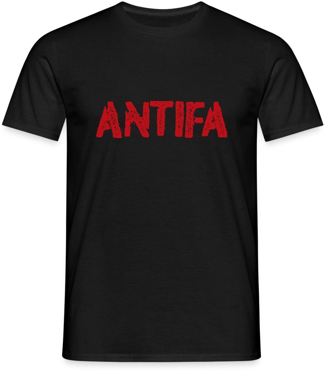 Antifa Rood Letterbeeld Statement T-Shirt Heren