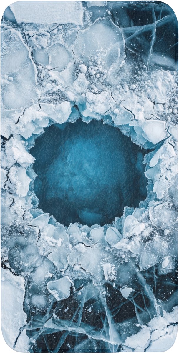 Badmat 60x120 cm - Antislip - Ijs - Blauw - Natuur - Badmatten voor badkamer - Badkamermat - Douchemat - Badkamer mat
