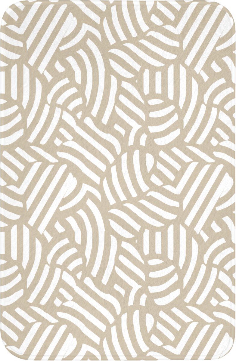 WC mat 40x60 cm - Antislip - Abstract - Modern - Beige - Toiletmat - Vloermat - Douchemat