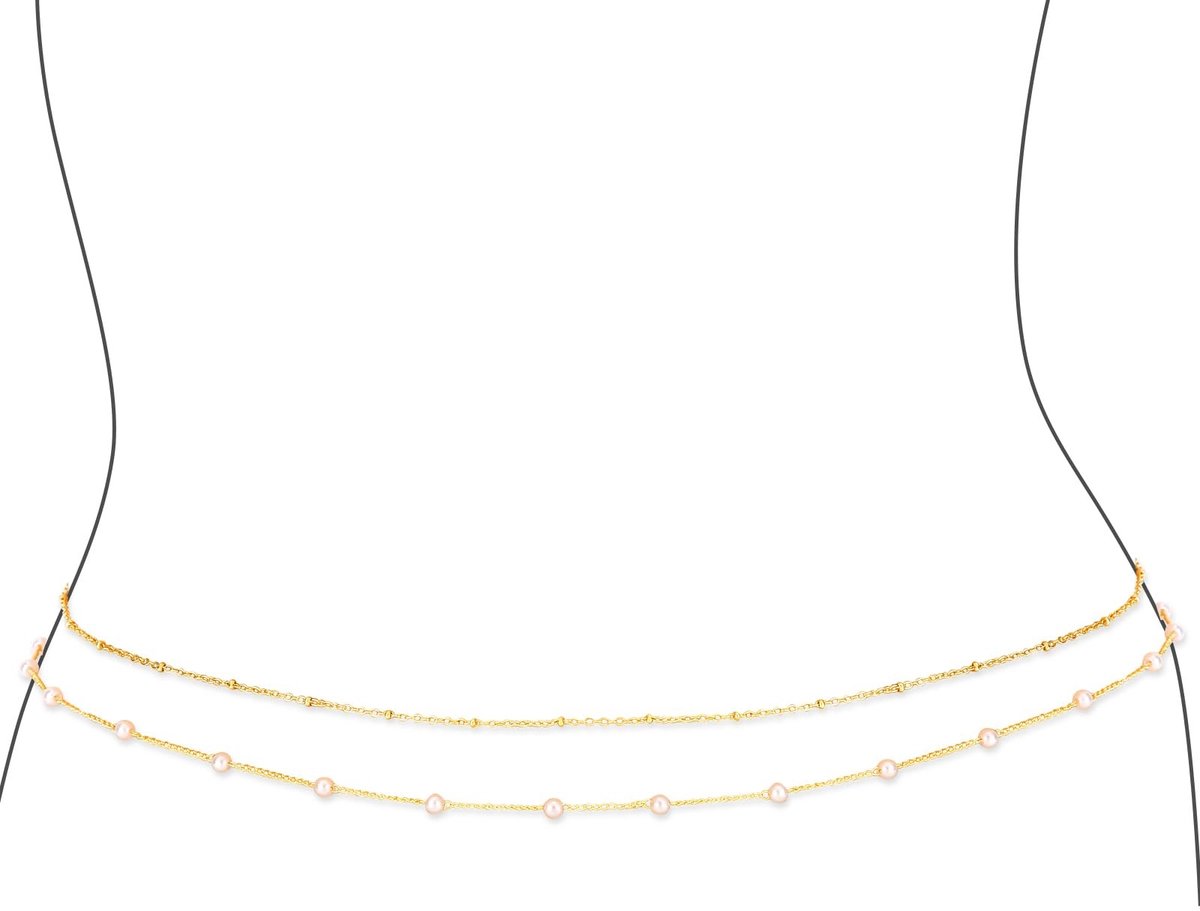 Allecto - Gouden Taille Kettingen - Waterproof - Aanpasbaar voor Strand - Zomer - 2 Stuks - Perfect voor Vakantie - Mode Accessoire