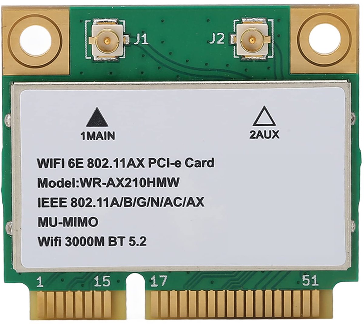 Allecto - WiFi 6E Netwerkkaart - PCIe Draadloze Netwerkverbinding - Snelle en stabiele verbinding - Geschikt voor laptops - Inclusief Bluetooth - I...