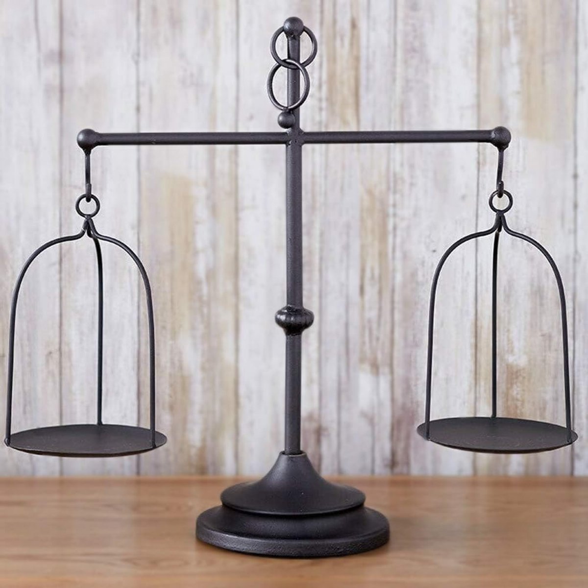 Vintage Zwarte Kaarsenhouder - Stabiele Farmhouse Stijl Decoratie