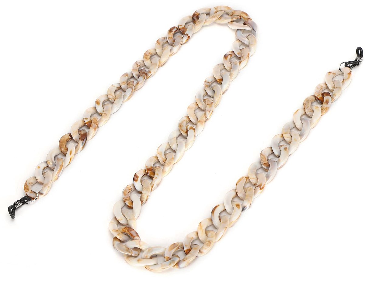 Allecto - Acryl Brilketting - Stylish Lanyard - Retro Bruin - Zonnebrillen en Brillen - Modeaccessoire - Handig voor dagelijks gebruik - Brilkett