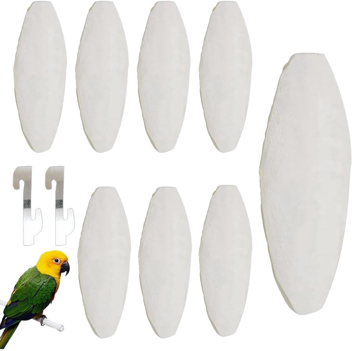 Allecto - Natuurlijke Chew Bones - 8 Stuks Sepia - Gezond knaagmateriaal - Voor vogels en kleine dieren - Natuurlijk speelgoed - Bezigheid voor hui...