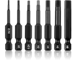 7-Piece Hex Impact Wrench Bit Set - Long 89 mm - Hex Screwdriver - Magnetic Tip - High Quality S2 Material - Wide Application Area - Gereedschap Set - Professioneel Gebruik