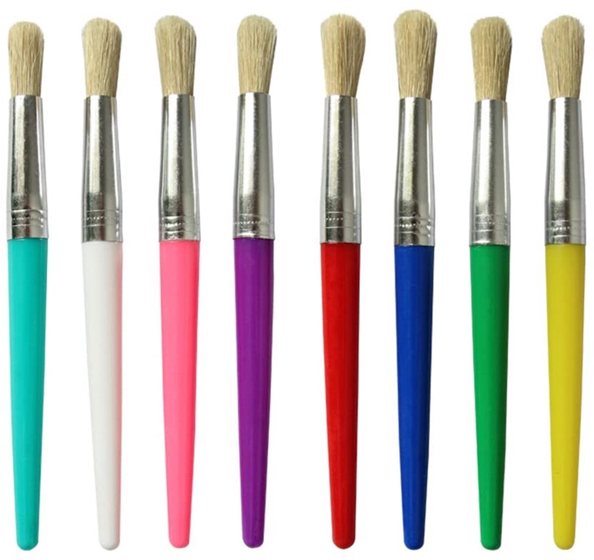 Allecto - Verfkwasten Set - Creatieve Kinderen - Duurzaam en Kleurrijk - Perfect voor Kunst - 8-delig - Geschikt voor Kunstprojecten - Diverse Kleure