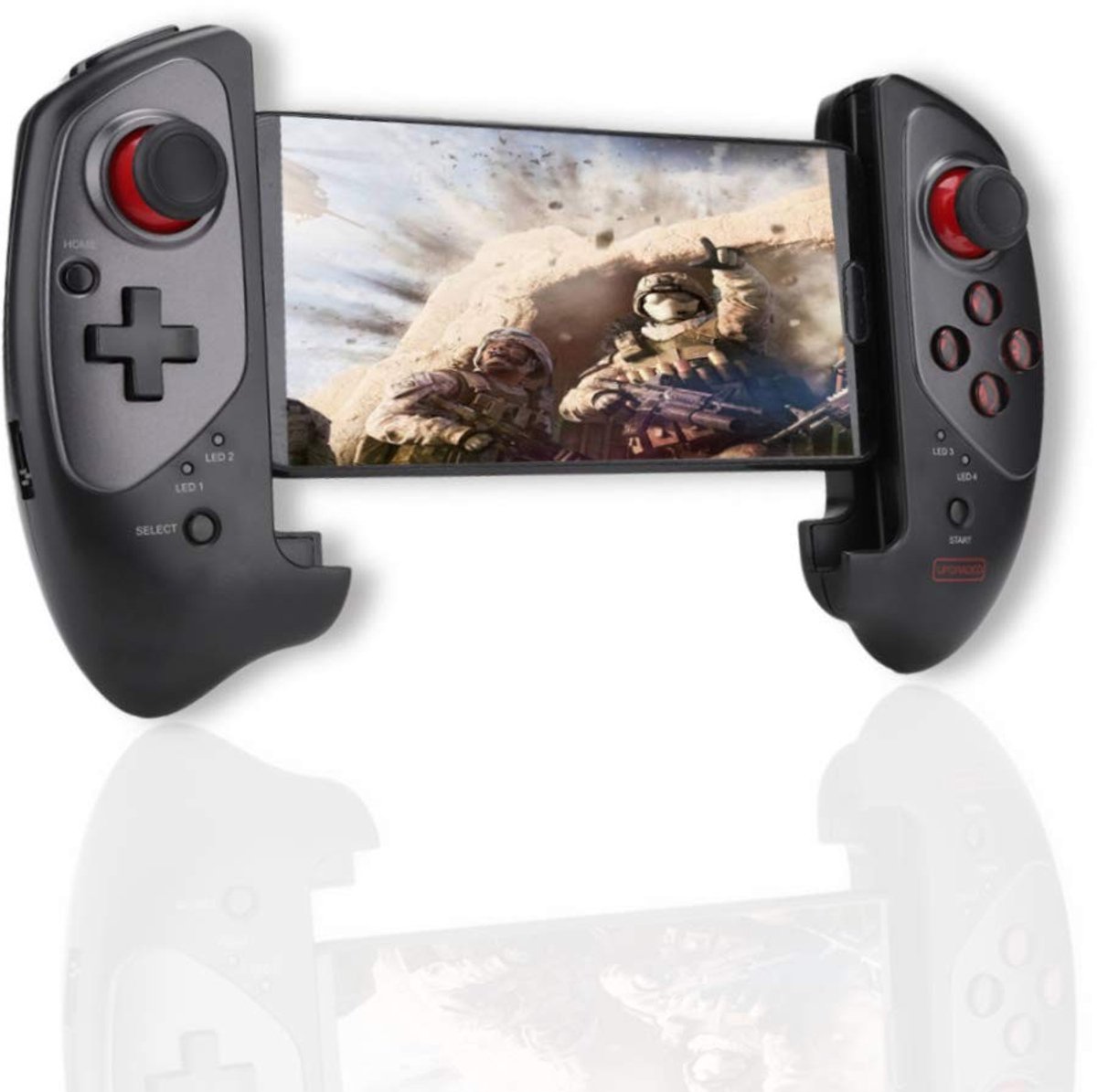 aladdien - Wireless Joystick - Gamepad Controller - Telefoonhouder 5-10 inch - Bluetooth 4.0 - Geschikt voor Android/iOS - Draadloos spelplezier