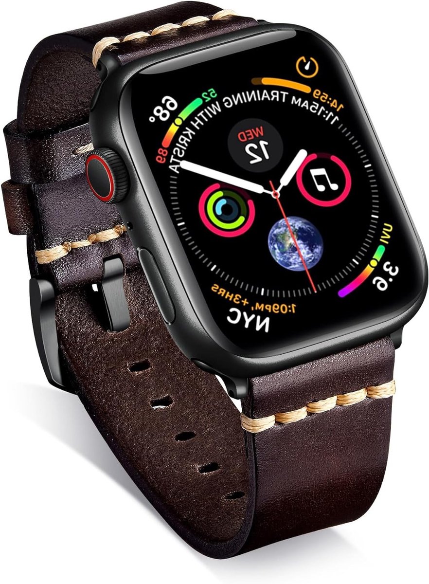 Handgemaakte leren horlogeband voor Apple Watch 38-49mm, stijlvol en comfortabel, geschikt voor alle series