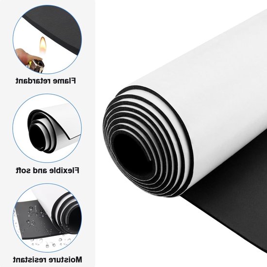 Multifunctionele Neopreen Foam Roll, Zelfklevend Isolatiemateriaal, Geluiddemping en Schokabsorptie, 300 mm x 12 mm x 3 m van Merkloos — afbeelding 3