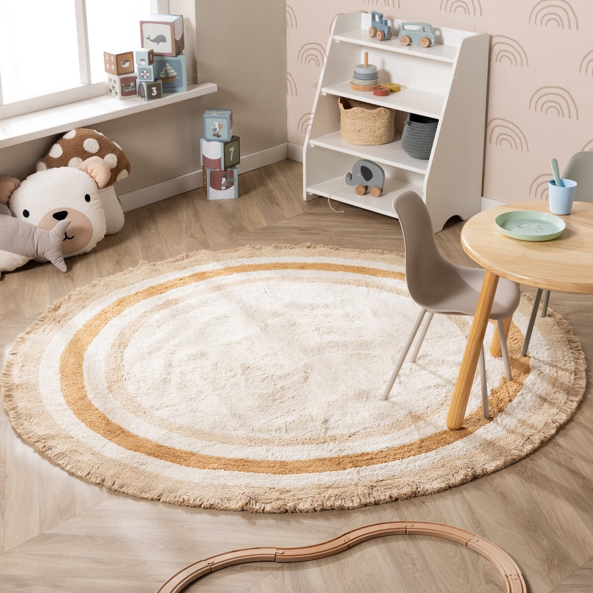Little Olly Rond wasbaar kinderkleed - Milo Beige - Ø 160cm