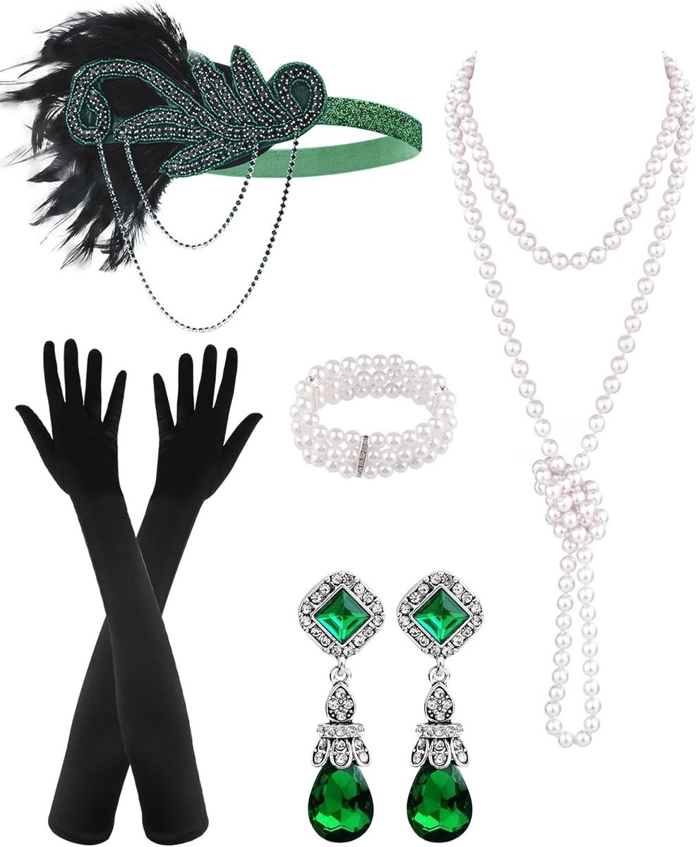 6 Stuks Flapper Accessoires voor Vrouwen, Great Gatsby Kostuum en Mode uit de Jaren '20, Perfect voor Feestjes en Themed Events