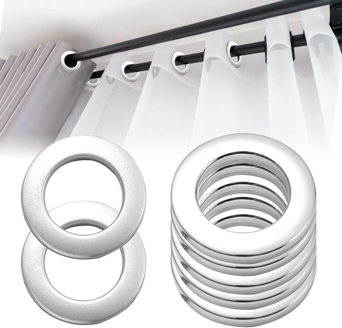 Oogjes voor Gordijnen: 20 Stuks Plastic Ringetjes met 33mm Diameter voor Raam- en Douchegordijnen, Decoratieve Accessoires voor Thuis