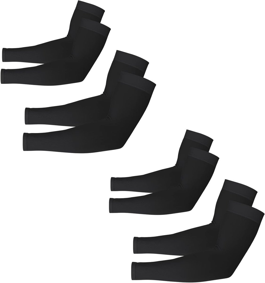 Koelarmmouwen voor Mannen en Vrouwen - UPF 50 UV-bescherming, Zonnebescherming, Compressie, Ideaal voor Fietsen, Golf en Sportactiviteiten, 4 Paar