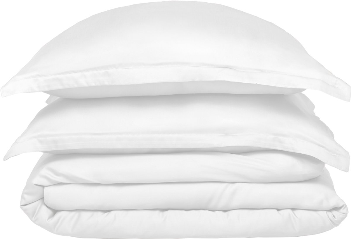 Coco & Cici - TENCEL - Sateen Dekbedovertrek Wit - 240x220 + 2 kussenslopen 60x70