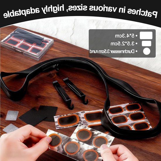 Fietsband Reparatiekit - Lekke Band Set - Onderweg Repareren - Compleet met Bandenlichters - Compacte Koffer - Niet gespecificeerd — afbeelding 2