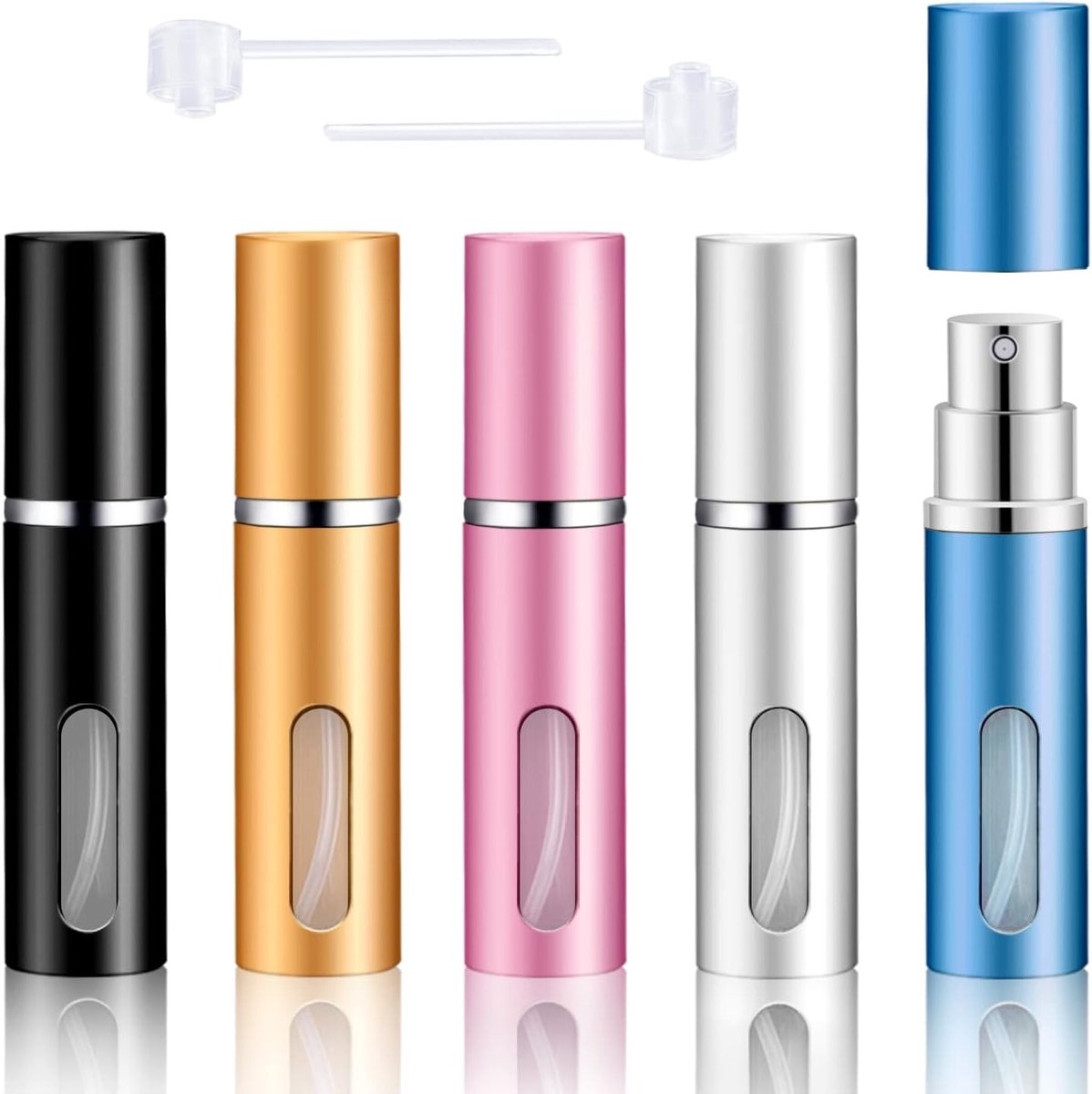 5 Nieuwe Patroon Parfum Atomizers 5ml - Aluminium Mini Parfumfles, Draagbare en Wasbare Parfumverstuiver voor Reizen