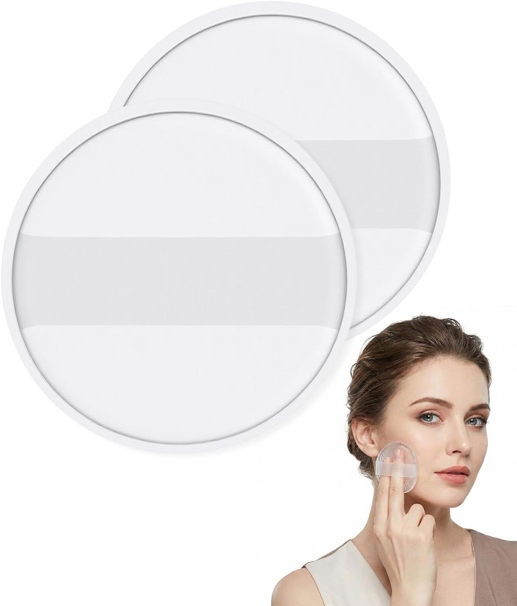 3 Stuks Transparante Ronde Siliconen Make-upspons voor Foundation, Concealer en Blush