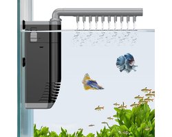300 L/U Aquarium Filter 3W Intern Submersible Filter voor Kleine Vissen met Foam en Verstelbare Waterpomp, Stille Filter Geschikt voor Aquaria van 30 tot 80 Liter, Efficiënt en Betrouwbaar