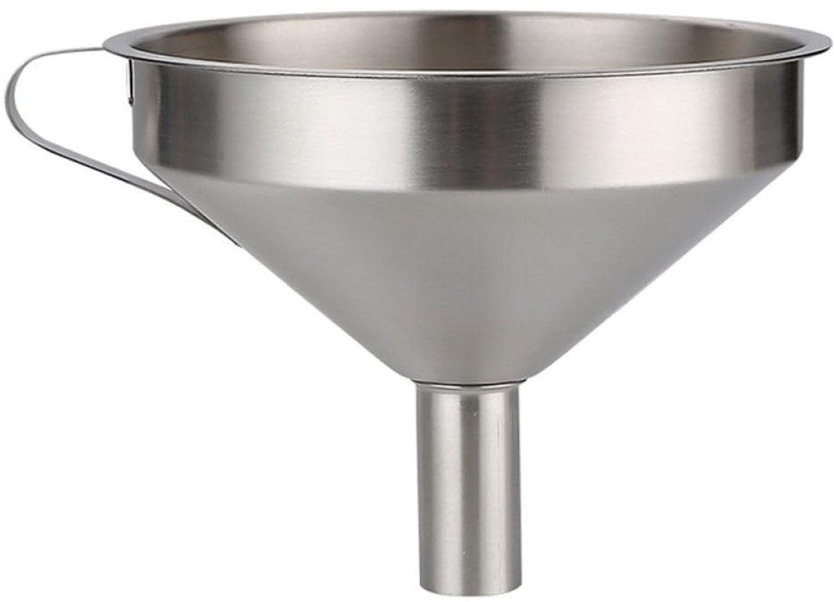 TopHomer RVS Trechter 13 cm - Keukenfilter met Handvat voor Vloeistoffen