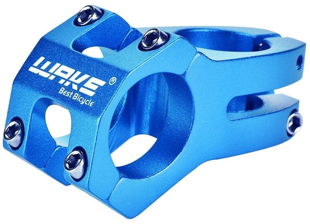 aladdien - Mountain Bike Handlebar Stem - Aluminium - Lichtgewicht - Blauw - Handlebar voor Trekking Bikes - Geschikt voor Road en Mountain Bikes