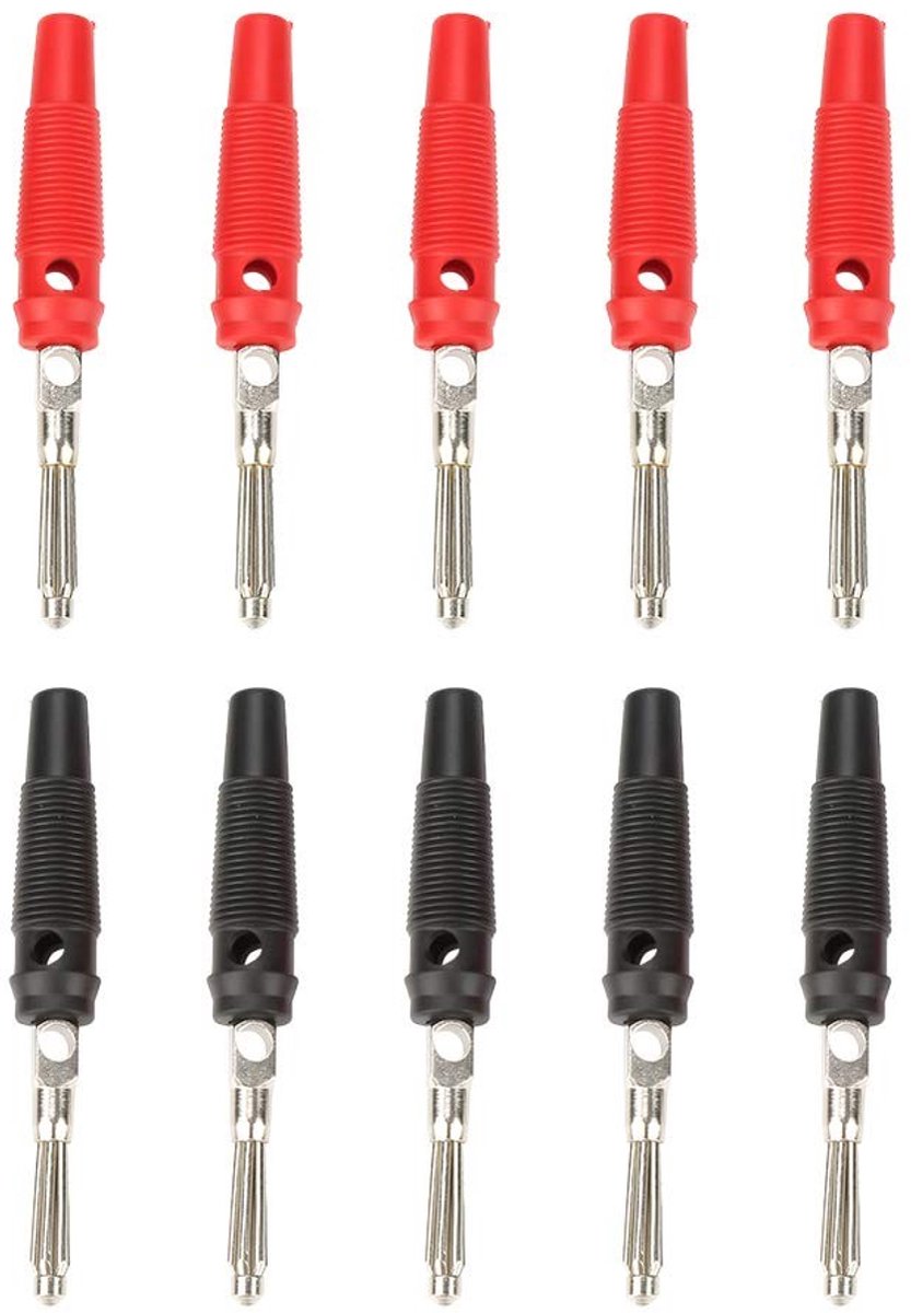 aladdien - Banana Plug - 4mm Speaker Connector - 10 Stuks - Hoogwaardige Versterker aansluitingen - Geschikt voor audio apparatuur - Kleur zwart