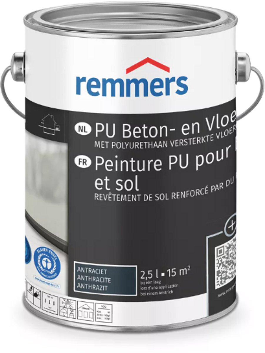 Remmers PU Beton en Vloerverf - Zilvergrijs - 2.5 liter