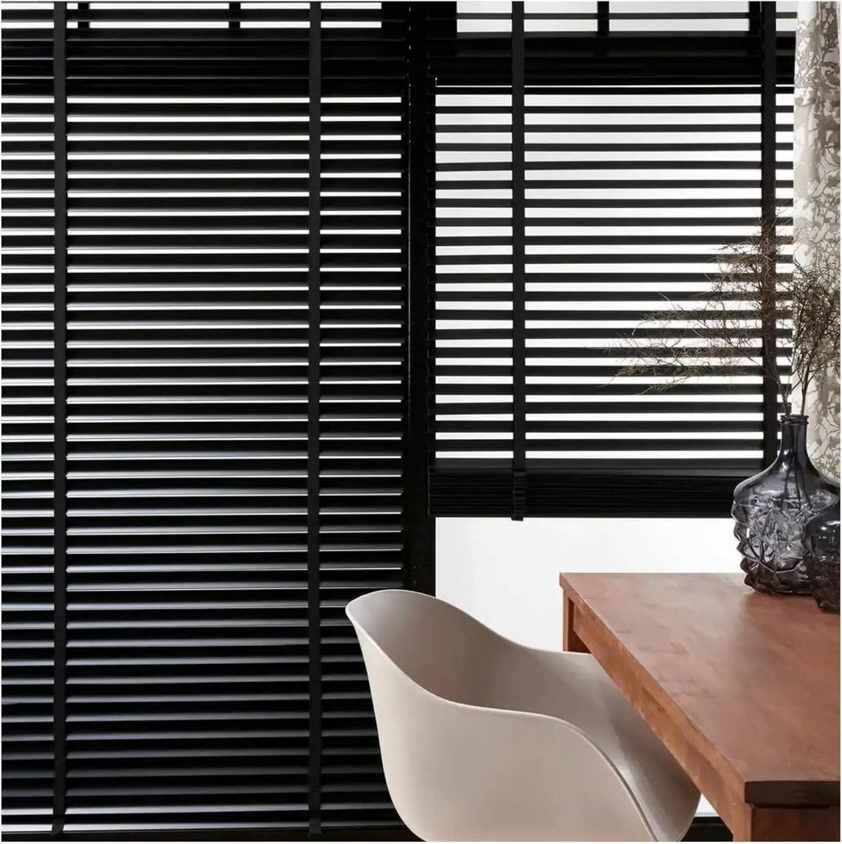 Houten Jaloezieën - Houten Raambekleding - Privacy en Lichtregeling - 50mm Lamellen - 150x