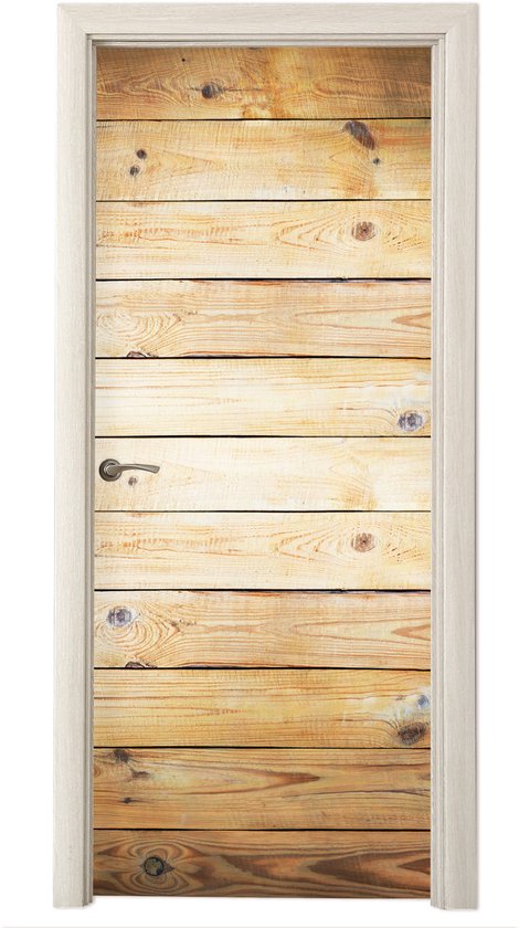 Deurposter 80x205 cm - Deursticker Vloer - Hout - Plank - Meubelfolie zelfklevend - Deurfolie woonkamer - Interieurfolie fotobehang - Deur plakfolie - Deurstickers - Deurbehang sticker - Kamer decoratie