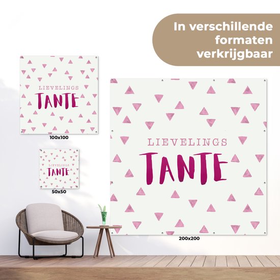Posters de jardin Proverbes - 'Tante préférée' - Citations - 50x50 cm - Toile jardin - Affiche extérieure