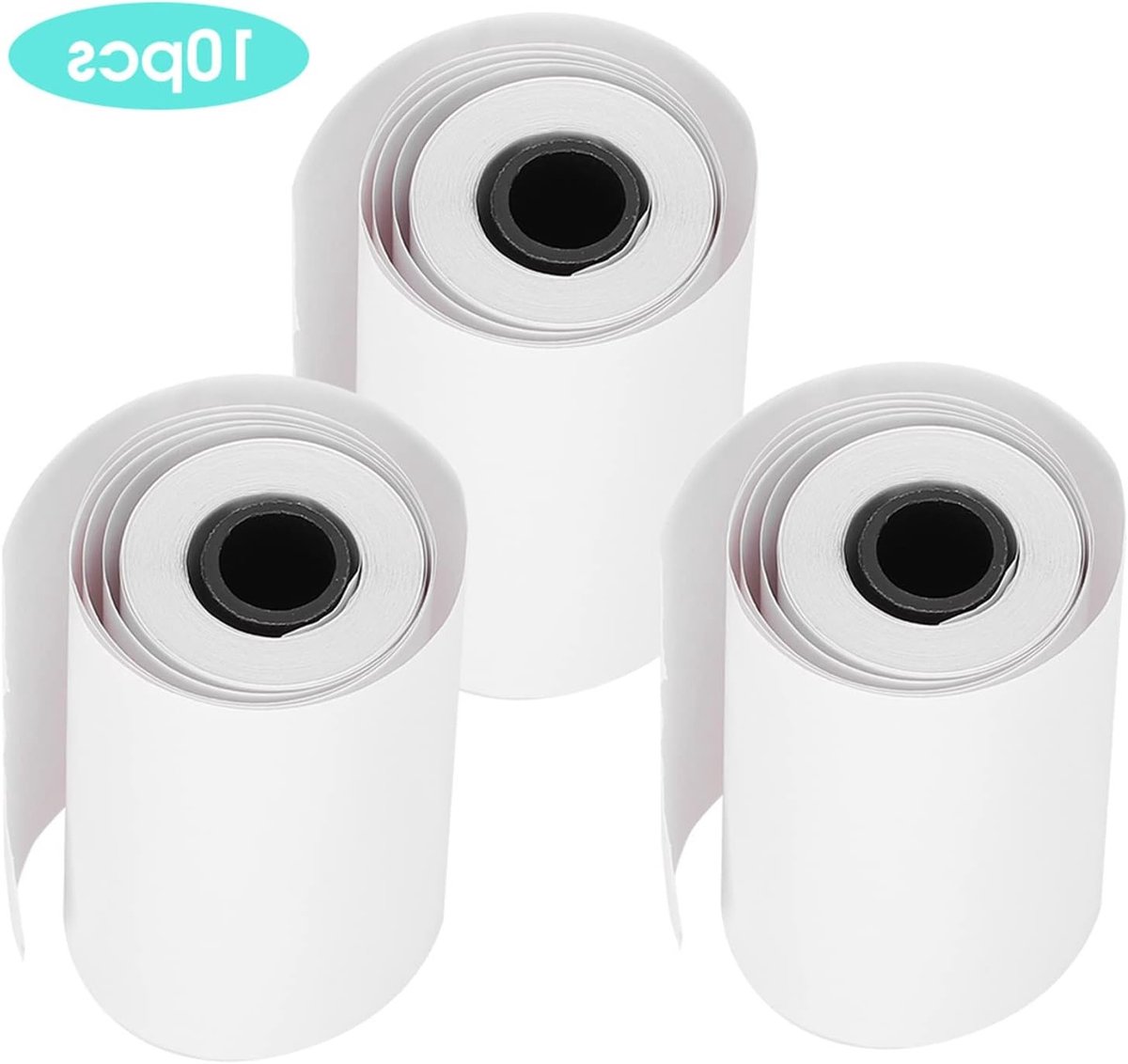 Thermisch papier voor Bluetooth pocketprinters, 10 rollen, zwart op wit, 6 m lengte, 5,5 cm breed, ideaal voor mobiel gebruik