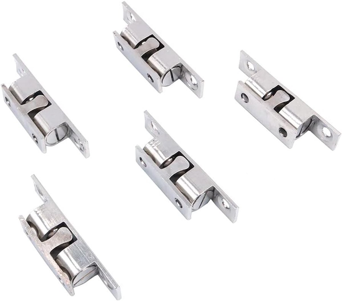 SPHProducts - Dubbele Ball Catch - Verstelbare Spanning - Nikkel Plated - Deur Hardware - Montage voor Meubel - Geschikt voor Kast - 50MM