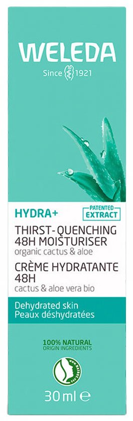 WELEDA HYDRA 48h Hydraterende Gezichtscrème - Vijgencactus & Aloë Vera - Normale & Droge Huid - Versterkt Huidbarrière & Langdurige Hydratatie - 100% Natuurlijke Ingrediënten - 30ml
