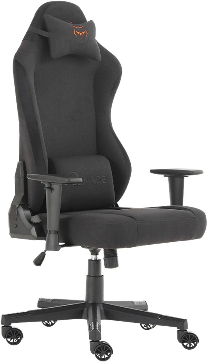Qware - Gaming Stoel - Ademende stof - Zwart