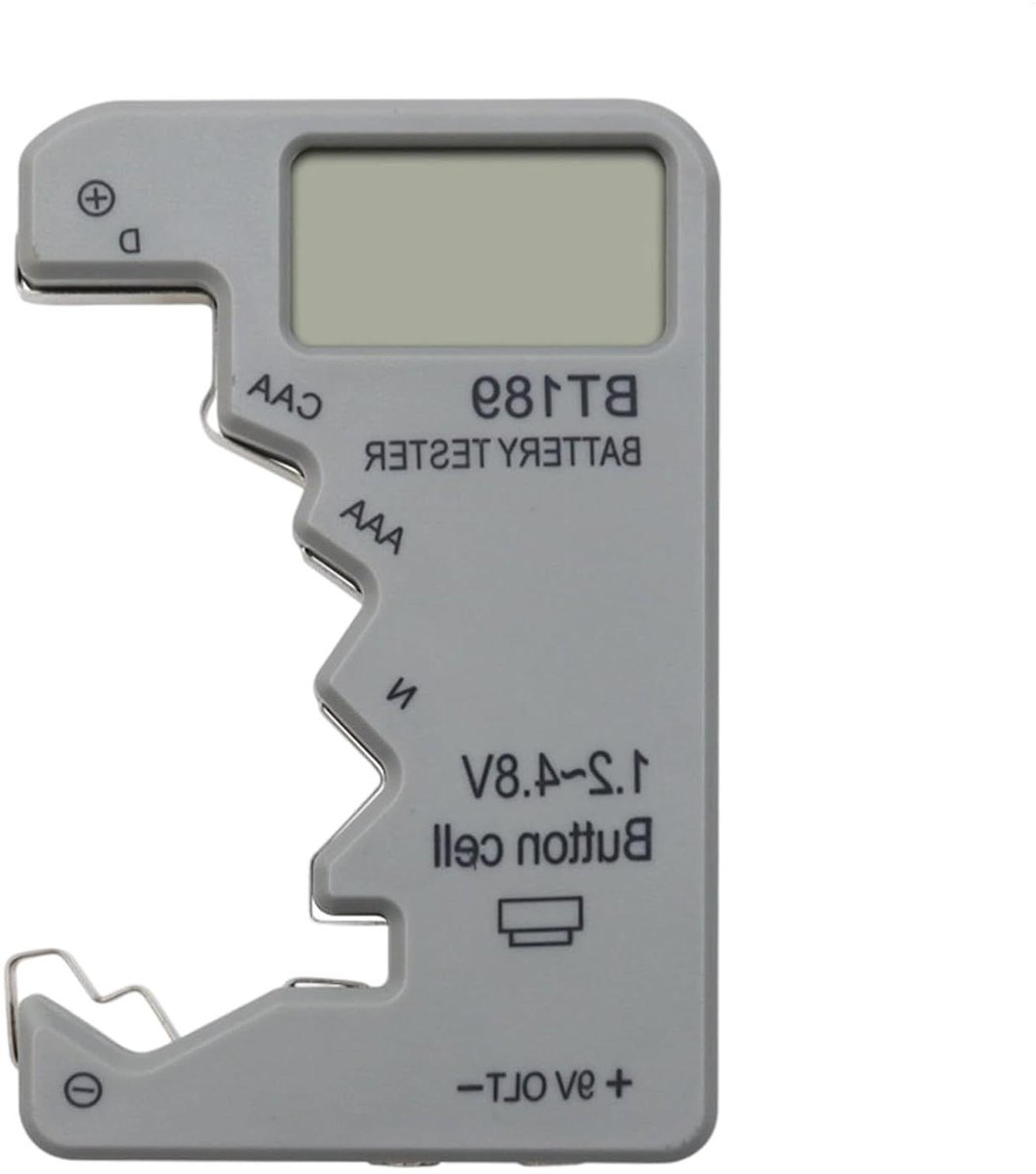 Batterijtester - Energie Analysator - Batterijen Controleren - Energiebesparend Display - Compact Formaat - Zwart