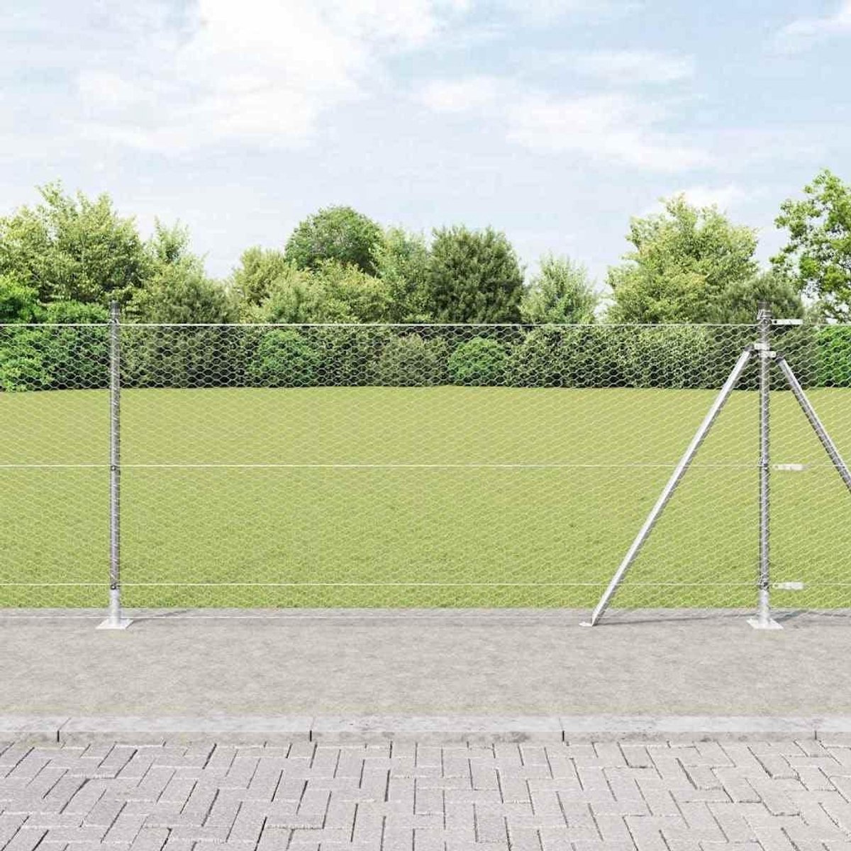 Stalen Balustrade Palen - Hekpalen Tuin - Buiten Omheinen - Weerbestendige PVC-coating - 5000 cm Lengte - Zilver